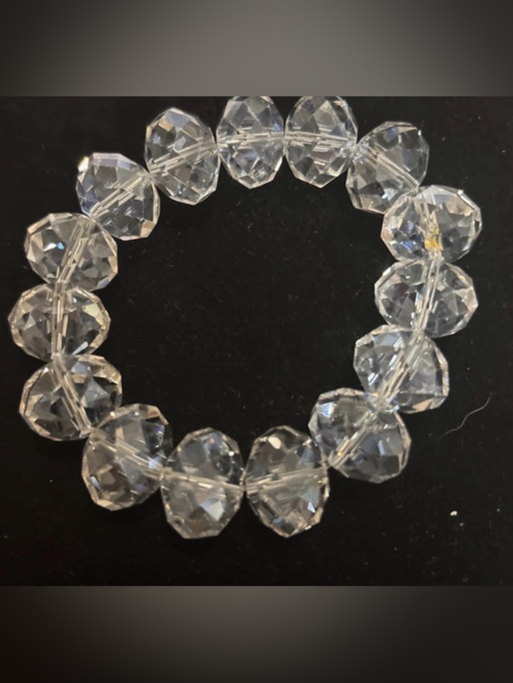 Clear Quartz bracelet/ faceted crystal